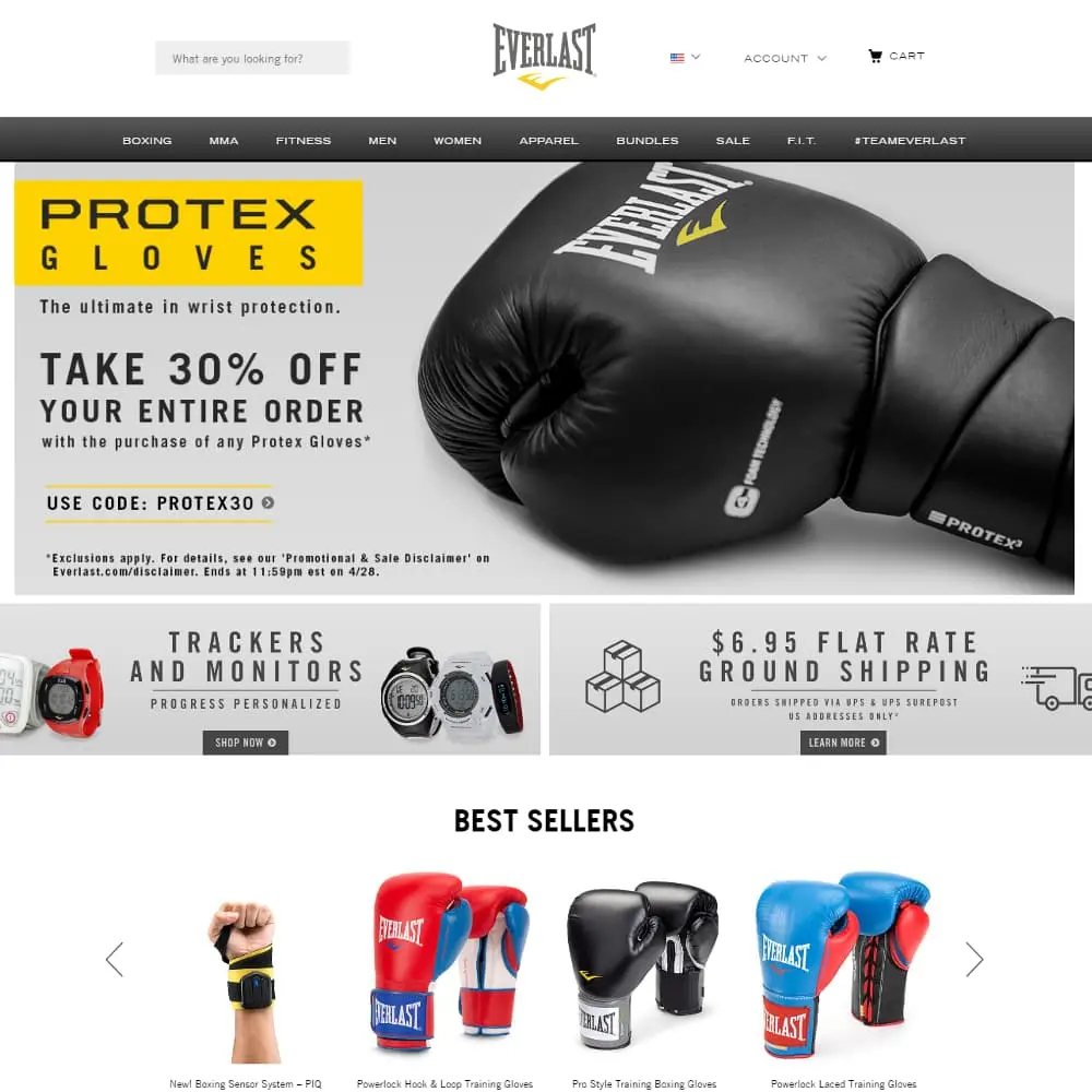 Everlast Magento site redesign and relaunch.